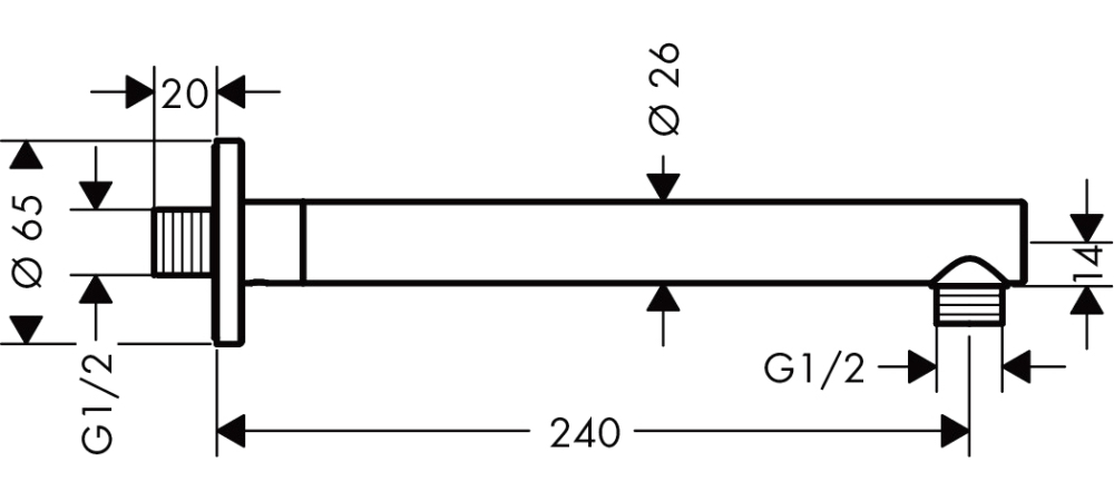 Держатель верхнего душа hansgrohe Vernis Blend 240 мм матовый черный 27809670