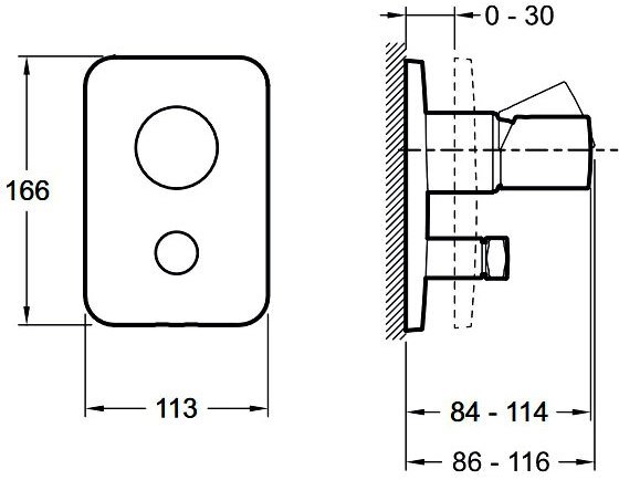 Смеситель для ванны Jacob Delafon Toobi внешняя часть E98719-CP
