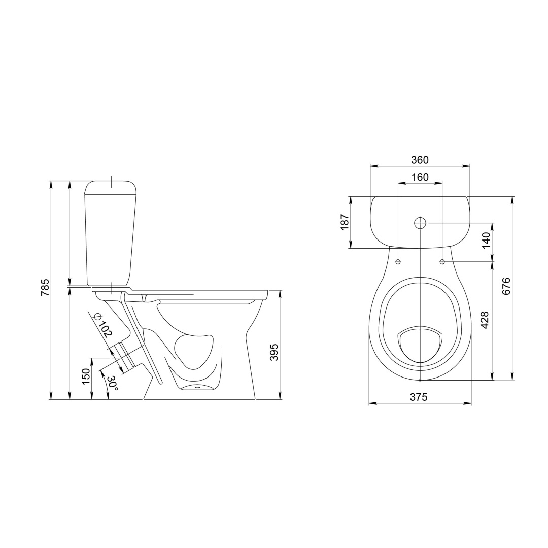 Унитаз-компакт Sanita Виктория белый сиденье полипропилен косой выпуск 1.P301.6.S00.00B.F