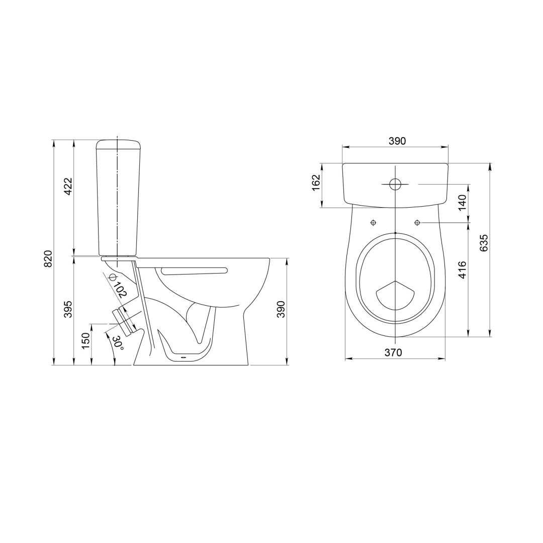 Унитаз-компакт Sanita Орион белый сиденье полипропилен косой выпуск 1.P400.8.S00.00B.F