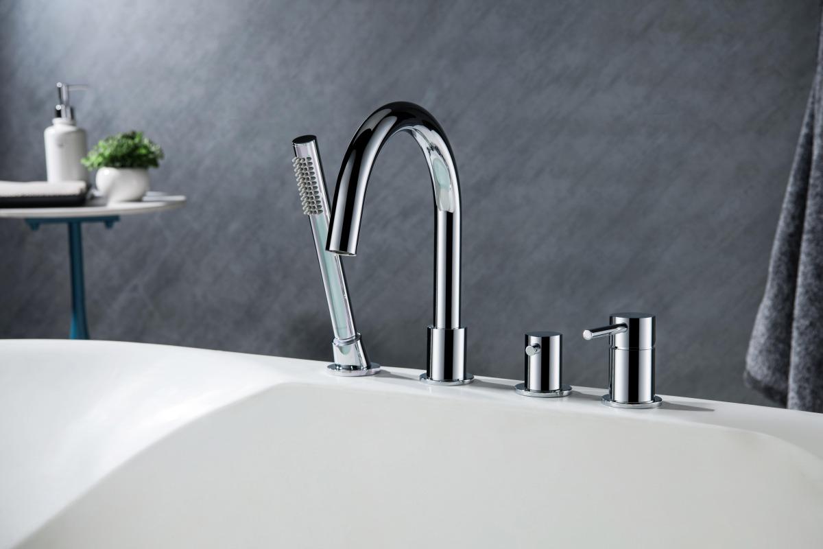 Смеситель на борт ванны Aquanet Европа на 4 отверстия хром AQ1348CR