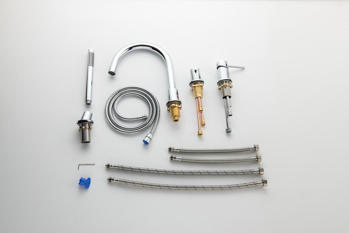 Смеситель на борт ванны Aquanet Европа на 4 отверстия хром AQ1348CR