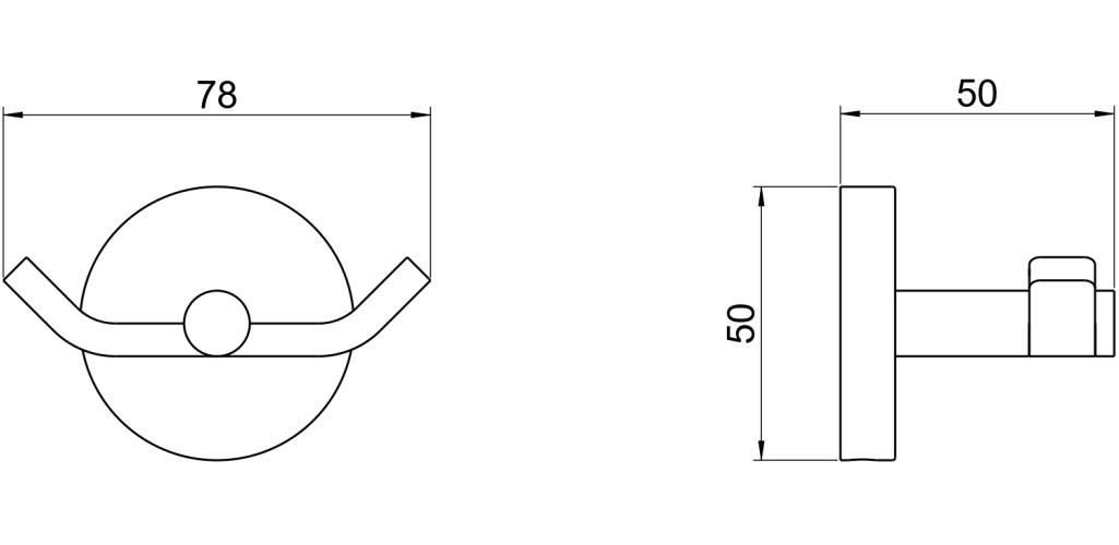 Крючок двойной Aquanet Бетта матовый черный AQ4602MB