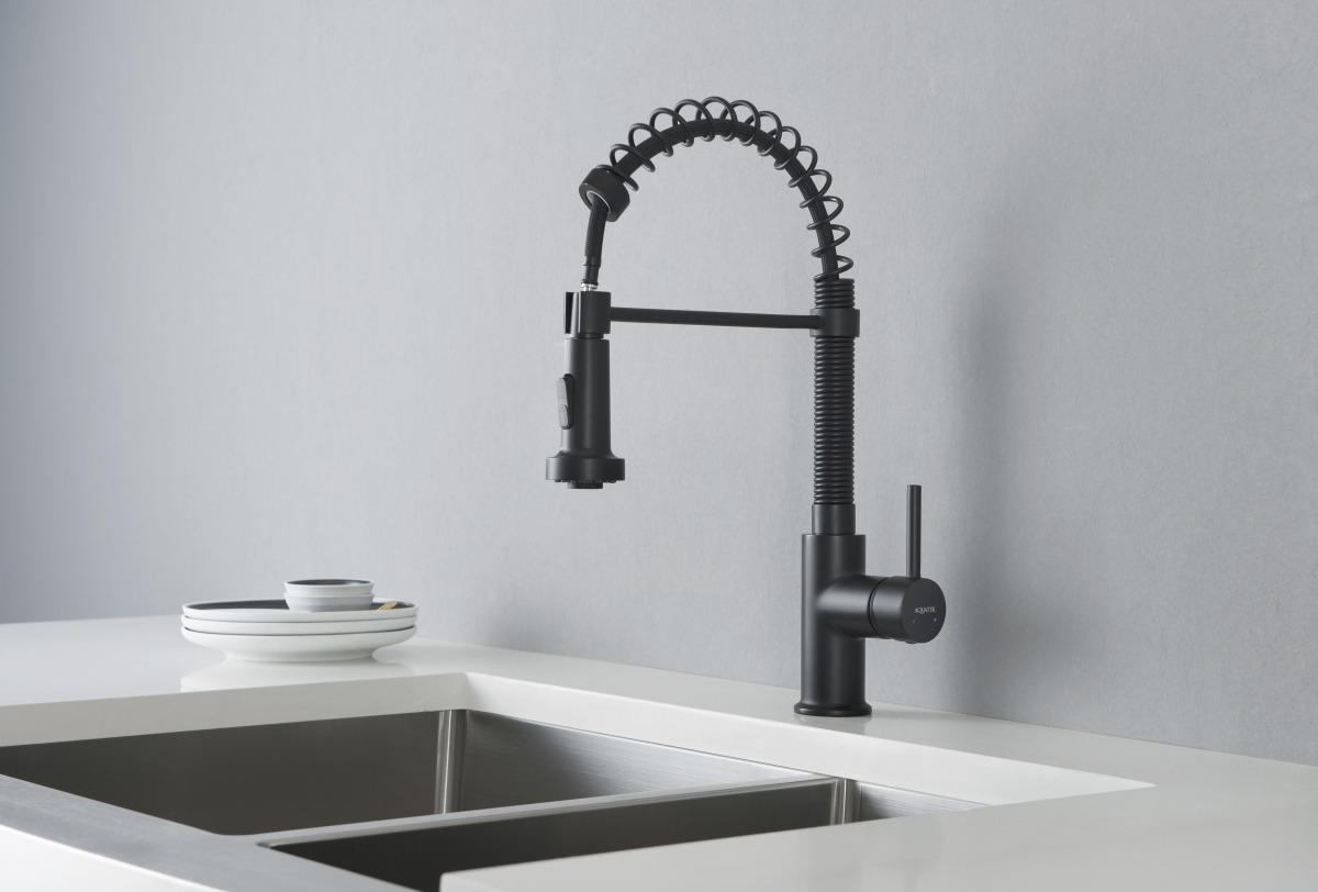 Смеситель для кухни Aquanet Европа профессиональный 2 jet матовый черный AQ1387MB