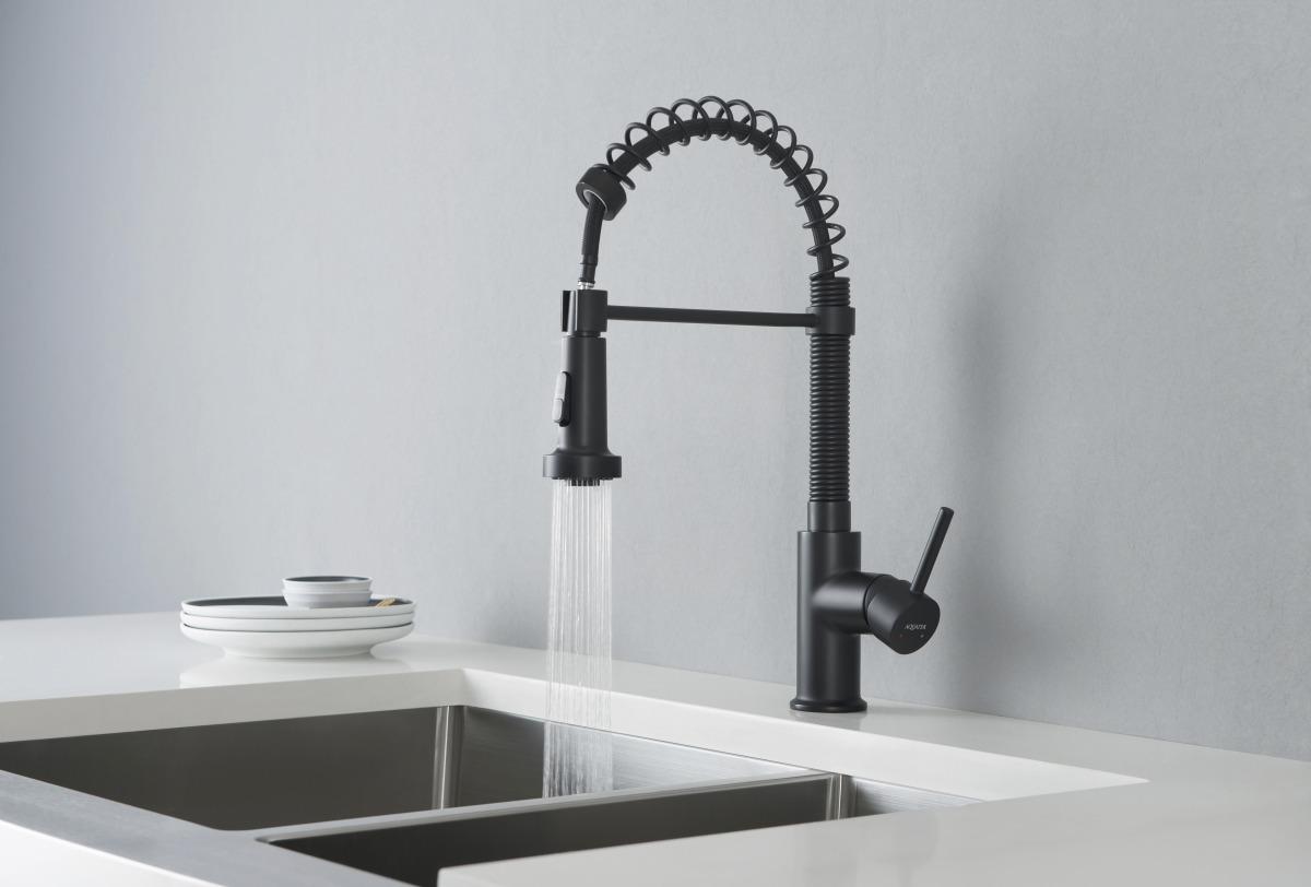 Смеситель для кухни Aquanet Европа профессиональный 2 jet матовый черный AQ1387MB