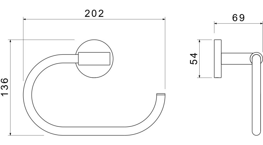 Полотенцедержатель Aquanet Оберон овальный хром AQ4221CR