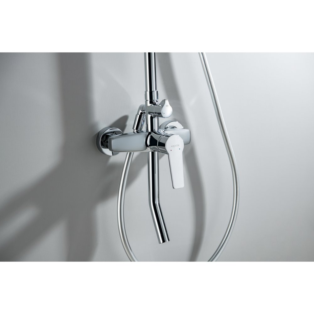 Душевая система Aquanet Лугано AQ2740CR со смесителем для ванны 255 мм хром AQ2740CR