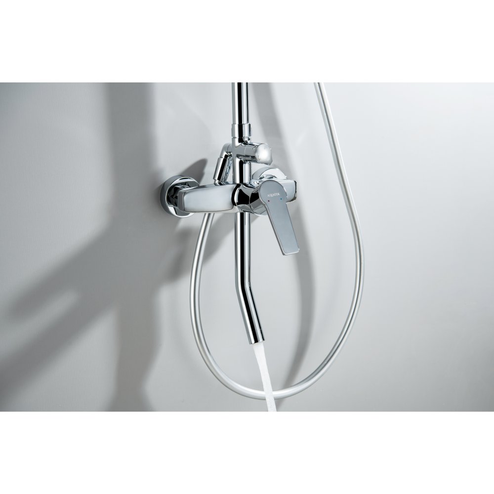 Душевая система Aquanet Лугано AQ2740CR со смесителем для ванны 255 мм хром AQ2740CR