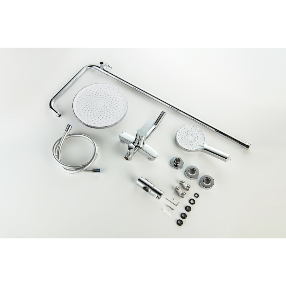 Душевая система Aquanet Лугано AQ2740CR со смесителем для ванны 255 мм хром AQ2740CR