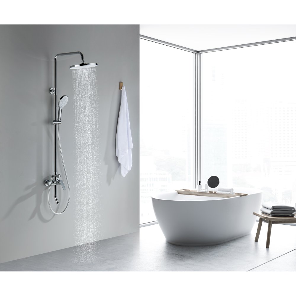 Душевая система Aquanet Лугано AQ2740CR со смесителем для ванны 255 мм хром AQ2740CR