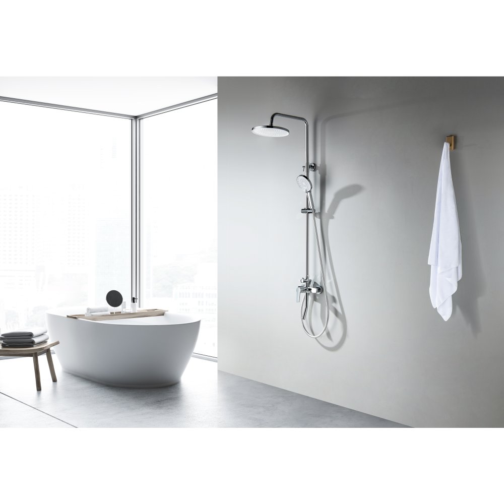 Душевая система Aquanet Лугано AQ2740CR со смесителем для ванны 255 мм хром AQ2740CR