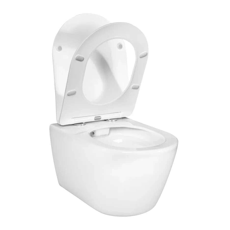 Унитаз подвесной безободковый Aquanet Betta 531х360х344 мм с сиденьем микролифт AQ1253W-00