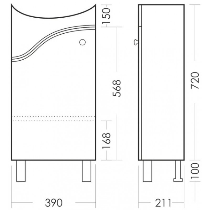 Комплект Тумба напольная Dreja Манго 02 с умывальником Mango 40 SET_Манго-02/Манго-40