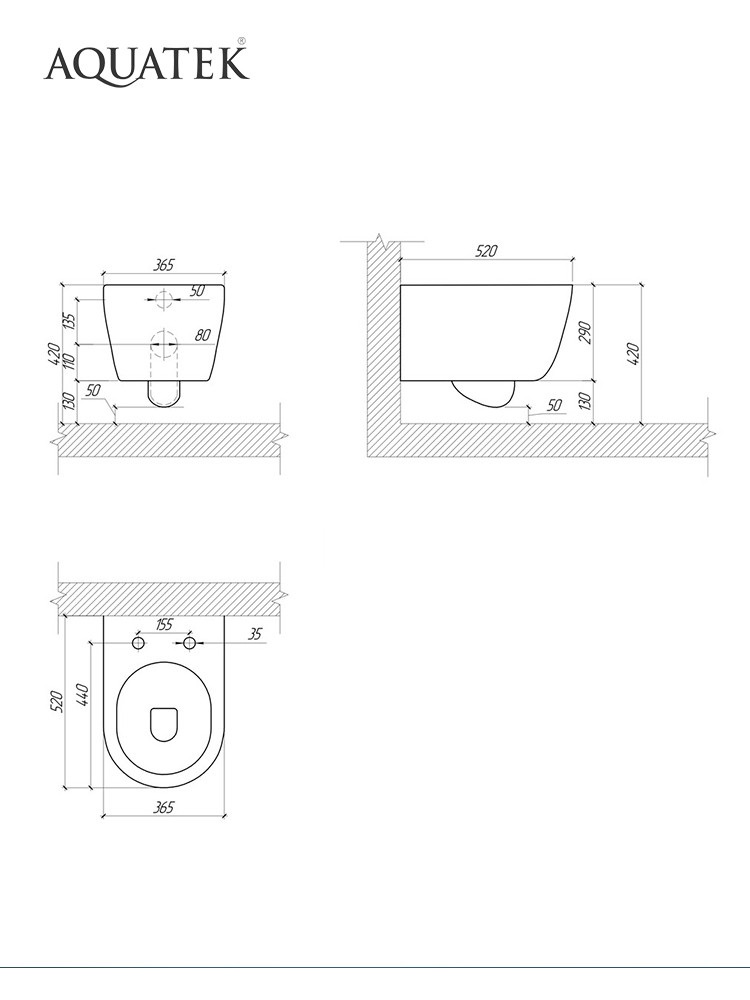 Комплект инсталляции 4 в 1 Aquatek Поларис (рама Standard, унитаз AQ0700-01, сиденье soft-close, панель KDI-0000009) ПОЛАРИС-01-009