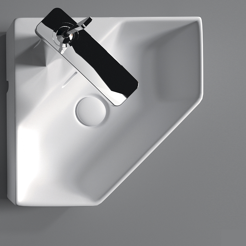 Умывальник угловой Creavit Line 35 белый WB.CR/Line/35-C/WHT.G/S1