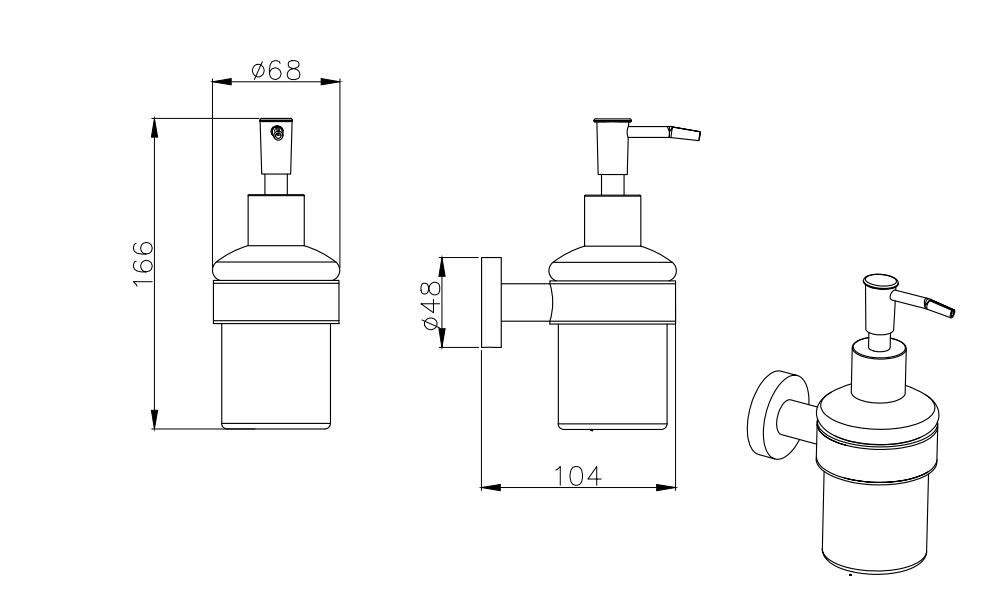 Дозатор для жидкого мыла Aquanet ВЕГА хром AQ4005CR