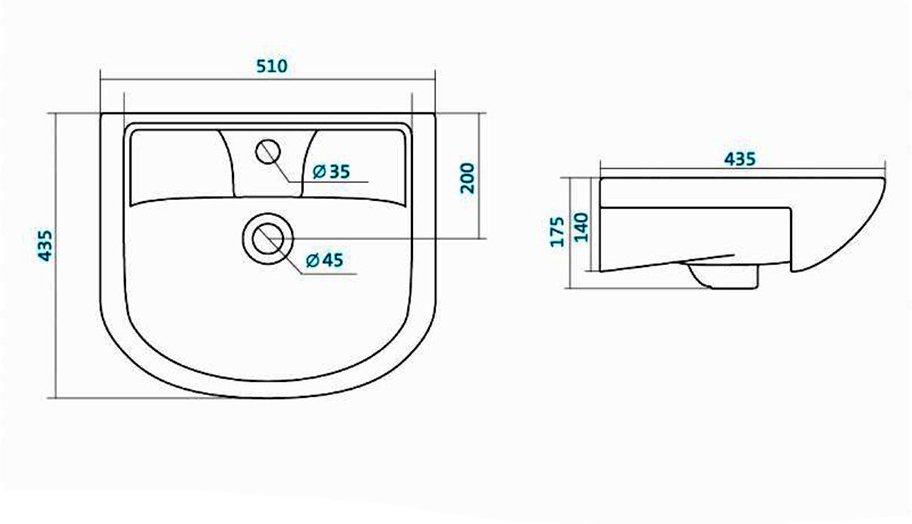 Умывальник Santek Ладога-50 1.WH11.0.256