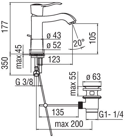 Смеситель для раковины TopZero Sofi бронза SI98118/1BR