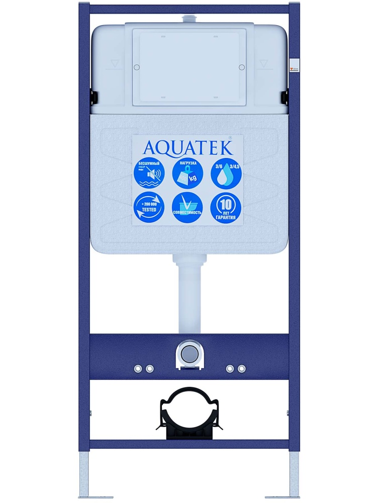Инсталляция с унитазом AQUATEK Европа 4 в 1 рама Standard INS-0000012 кнопка KDI-0000017 унитаз AQ1901-MB MB-017