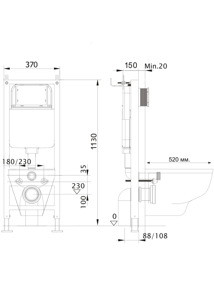 Комплект инсталляция с унитазом Aquatek Либерти (INS-0000017, KKI-0000001, KDI-0000033, AQ1999T-00) ЛИБЕРТИ-033 KKI-1