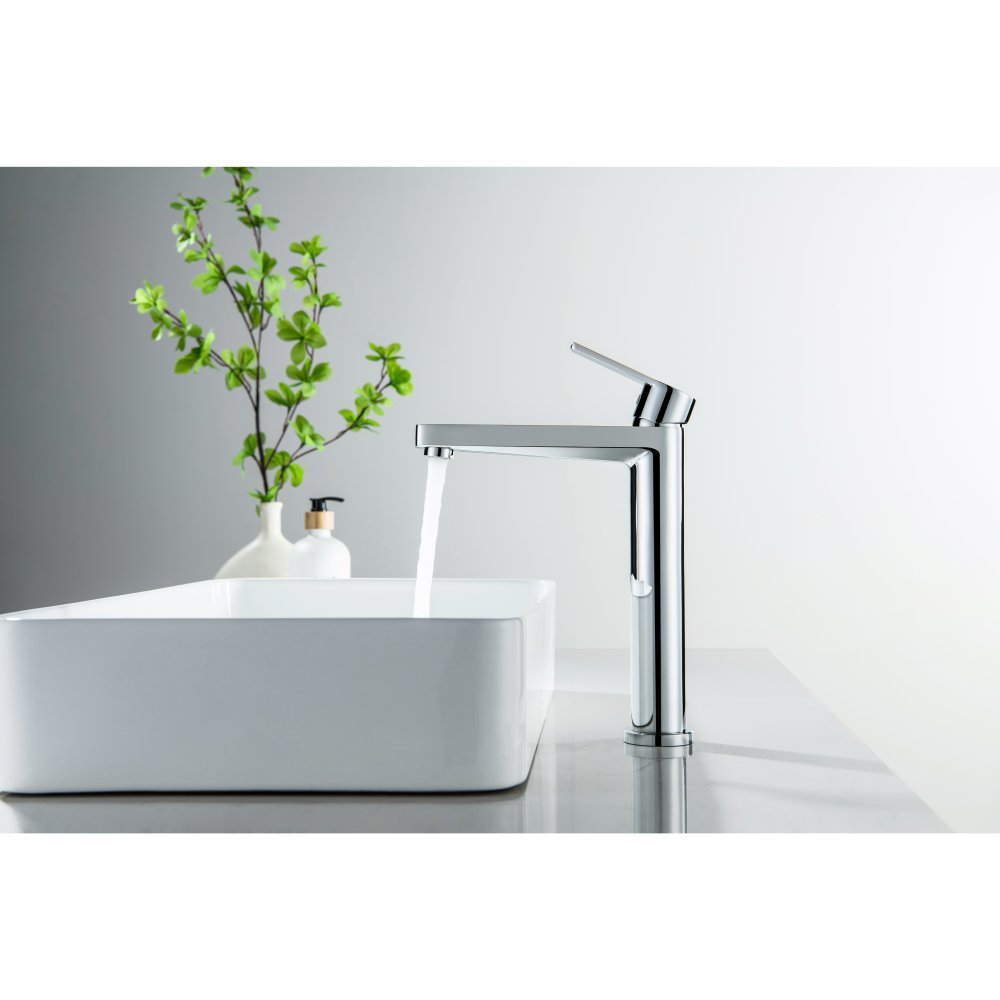 Смеситель для раковины Aquanet ЛУГАНО высокий 217 мм без донного клапана AQ1704CR