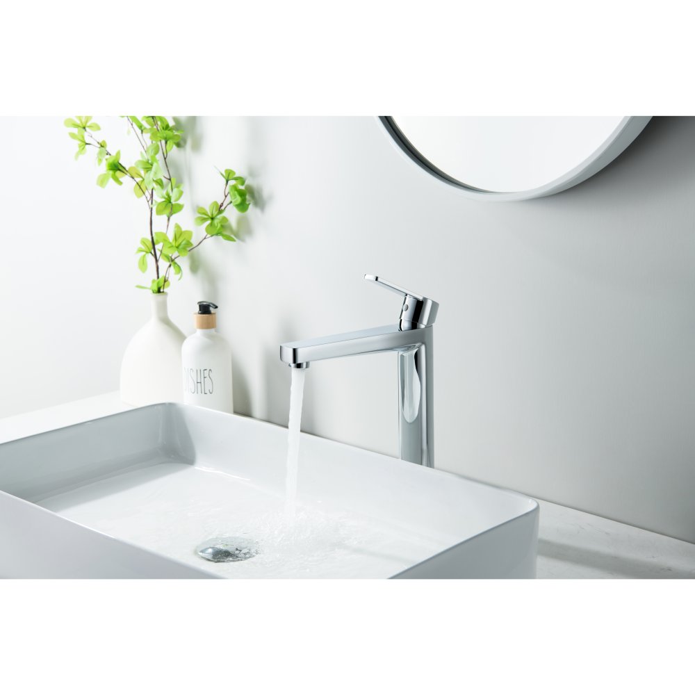 Смеситель для раковины Aquanet ЛУГАНО высокий 217 мм без донного клапана AQ1704CR