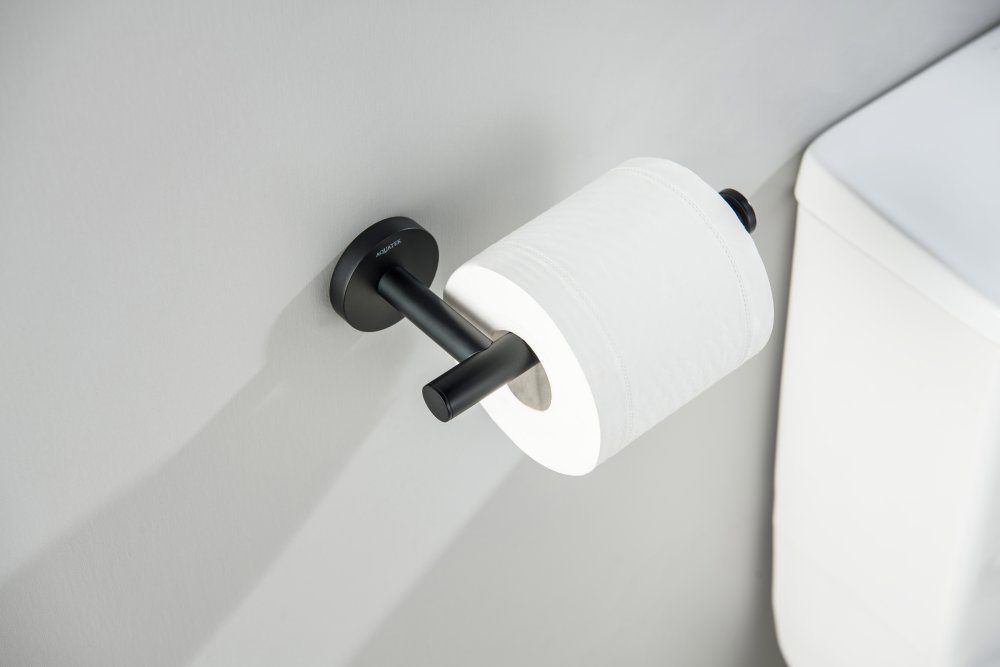 Бумагодержатель Aquanet Оберон матовый черный AQ4208MB