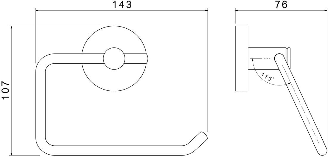 Бумагодержатель квадратный Aquanet Europa матовый черный AQ4118MB