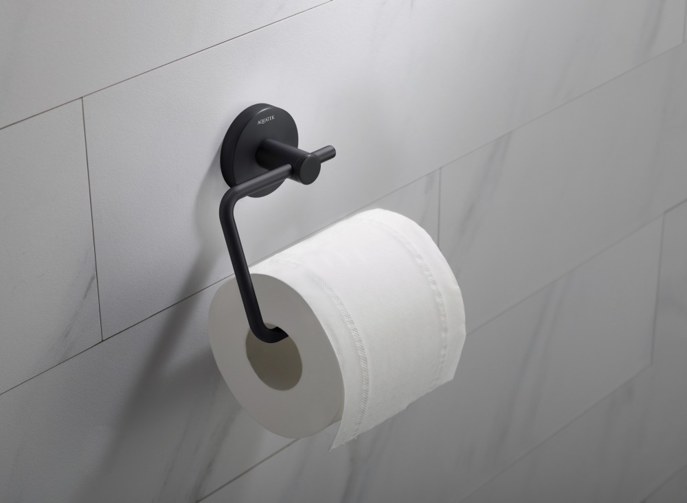 Бумагодержатель квадратный Aquanet Europa матовый черный AQ4118MB