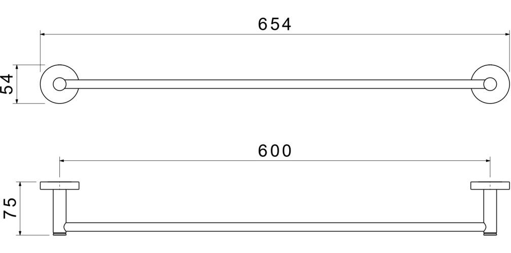 Полотенцедержатель Aquanet Европа 600 мм матовый черный AQ4114MB