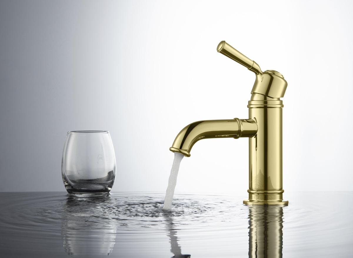 Смеситель для раковины Aquanet Классик без донного клапана полированное золото AQ1510PG