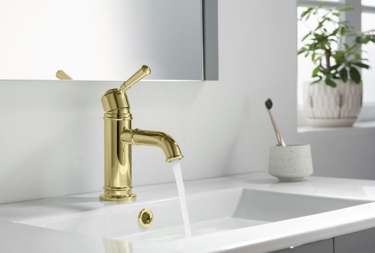 Смеситель для раковины Aquanet Классик без донного клапана полированное золото AQ1510PG