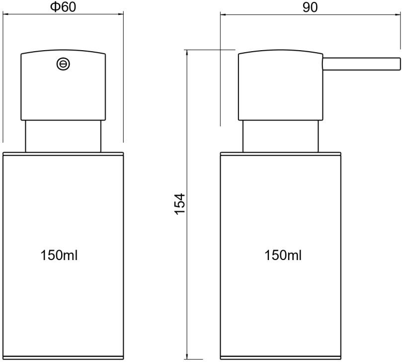 Дозатор для мыла настольный Aquanet Оберон матовый черный AQ4229MB