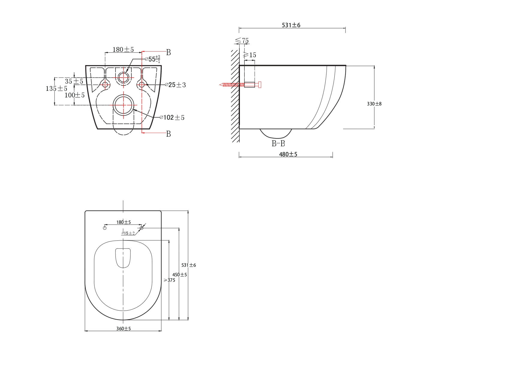 Унитаз подвесной безободковый Aquanet Europa Tornado 531x360x344 мм с сиденьем микролифт AQ1190T-00
