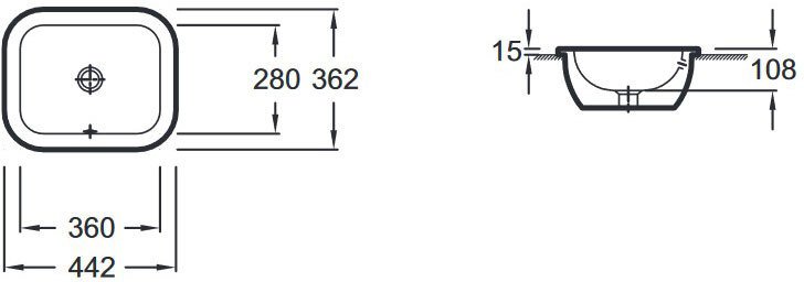 Раковина встраиваемая Jacob Delafon Vox 44 см белая EYD102-00