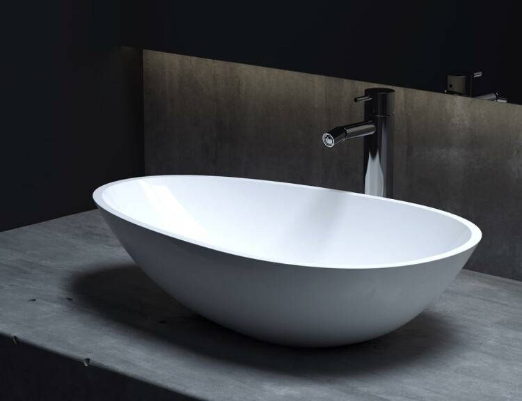 Раковина накладная Salini Callista 580х345х140 мм белый глянцевый 1101101G