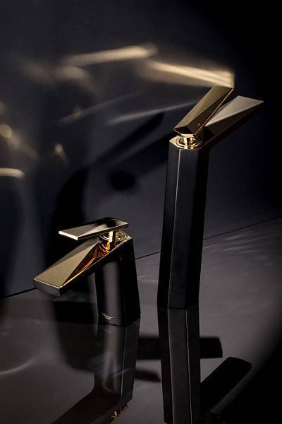 Смеситель для раковины встраиваемый Boheme Venturo черный глянцевый 375-B