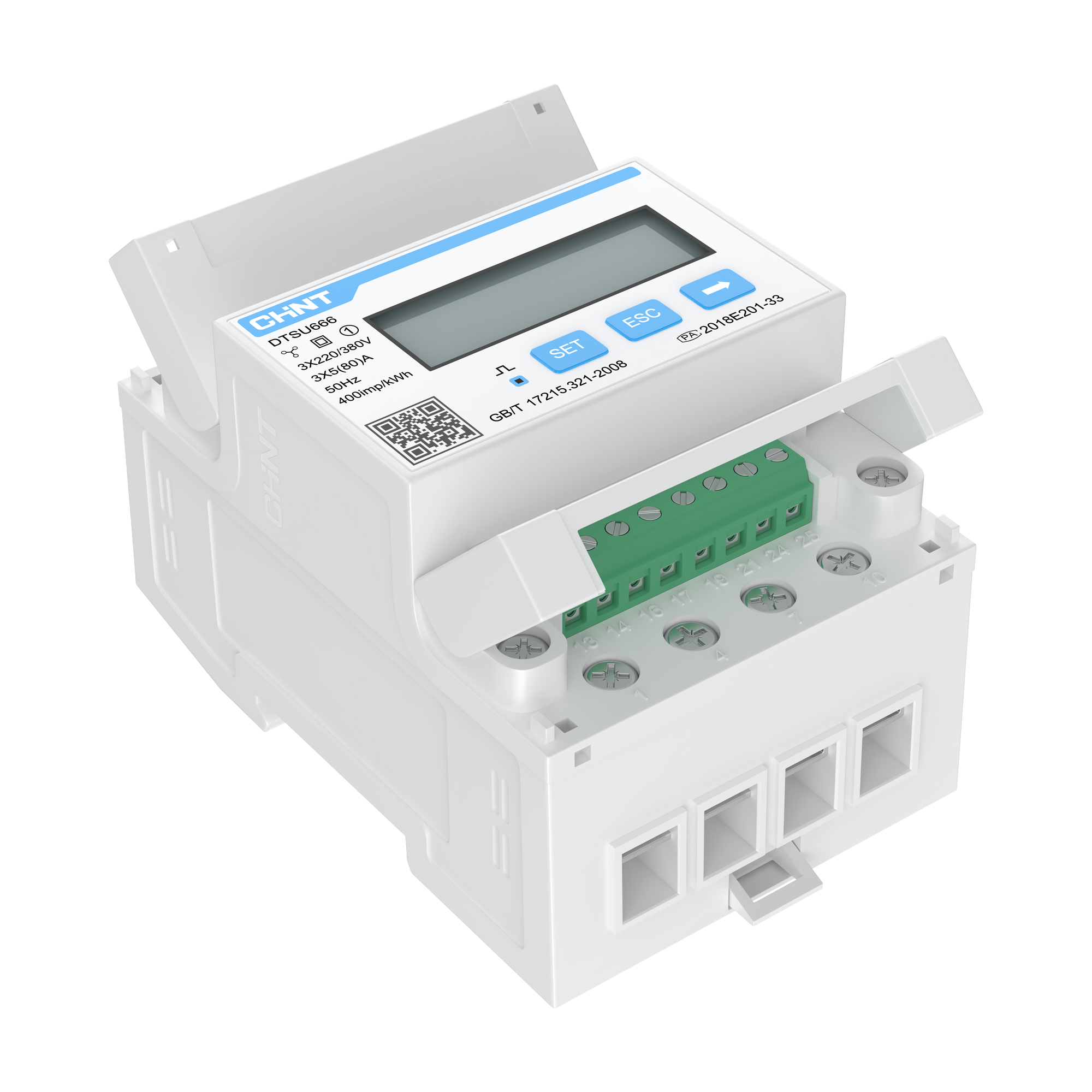 Счетчик электроэнергии 3-фазный ectoControl CHINT DTSU666 RS-485 DIN-рейка Аec01075