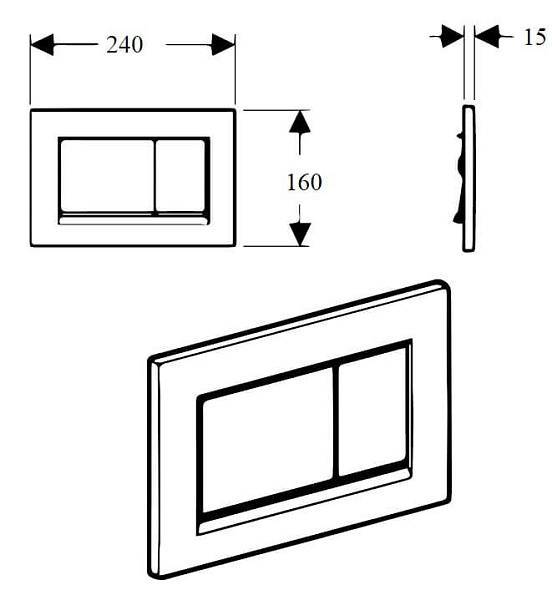Кнопка смыва для инсталляции Boheme латунь 24х1.2х16.3 см bronze 650-BR