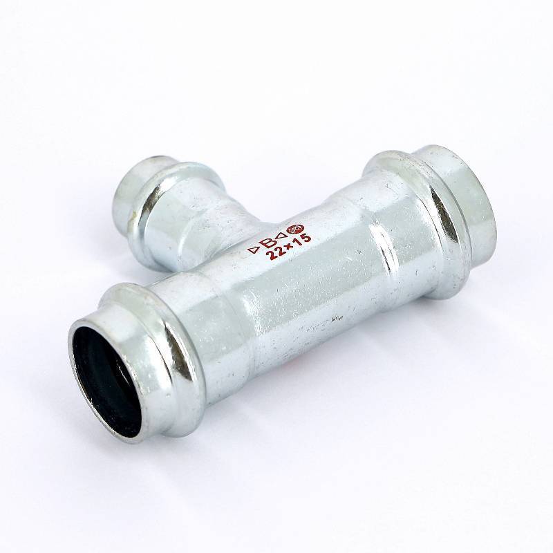 Тройник пресс IBP 22х15х22 мм оцинкованная сталь PC5130 0221522