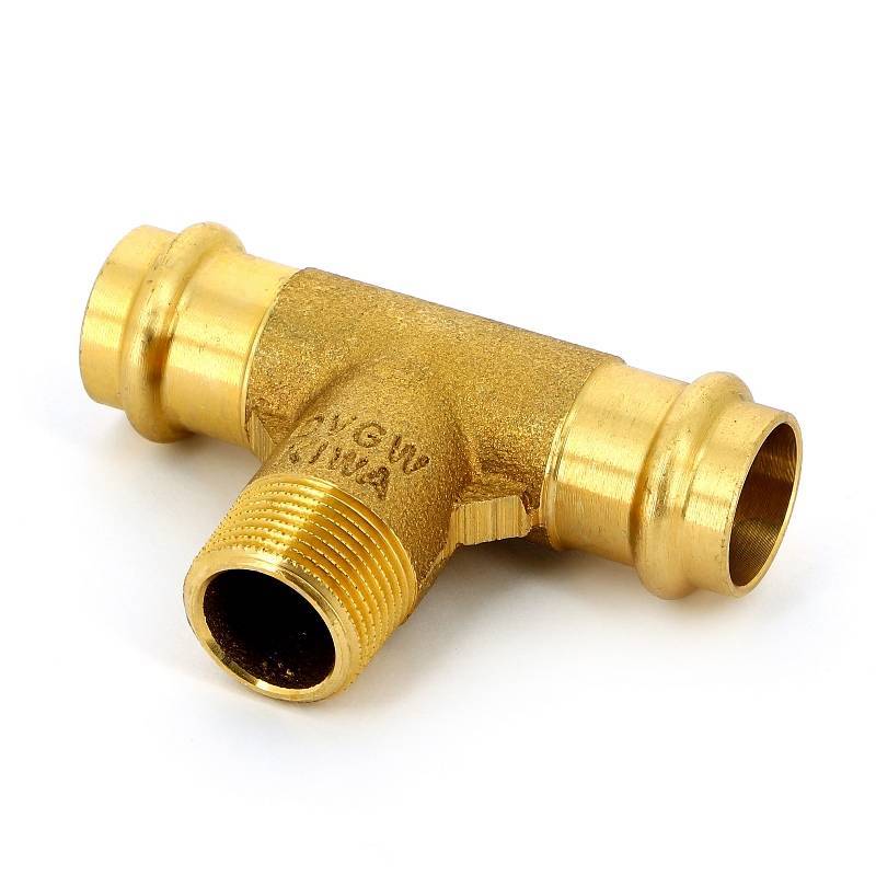 Тройник пресс с наружной резьбой IBP >B< Press 22х3/4х22 бронза P4132G02206022