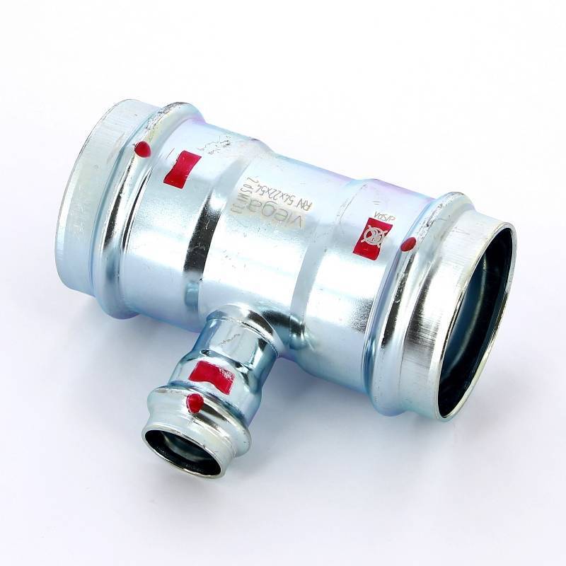 Тройник пресс Viega Prestabo 54х22х54 мм оцинкованная сталь 558819