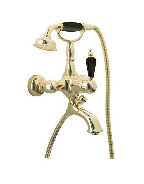 Смеситель для ванны с душем настенный Boheme Tradizionale Nero золото 253