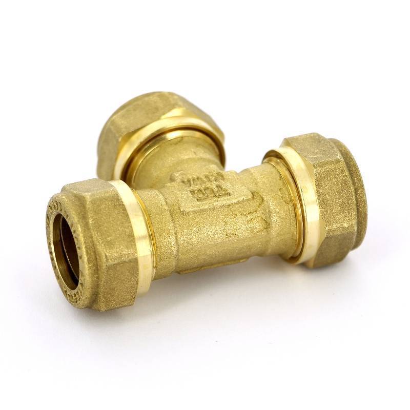 Тройник обжимной латунный Tiemme 15 мм 1000005