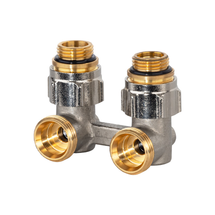 Узел радиаторный угловой Oventrop Multiflex R ZB 3/4 x 1/2 EK никелированный 101580084