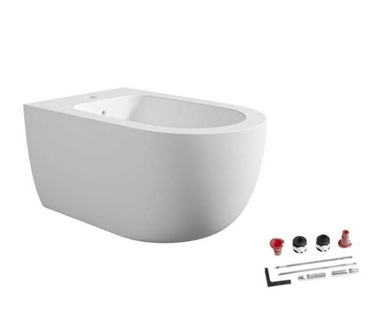 Биде подвесное Ceramica Alice Unica 350x550x285 мм с набором креплений белый матовый 32250109SET