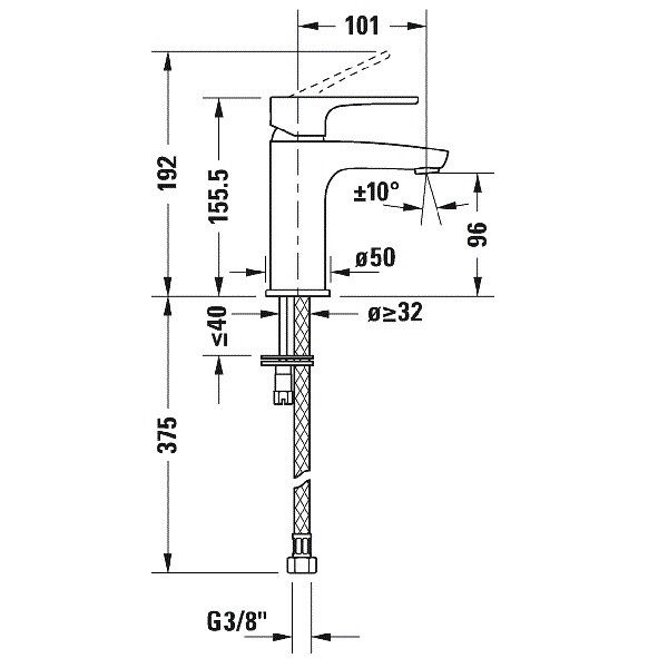 Смеситель для раковины Duravit B.1 хром B11010002010