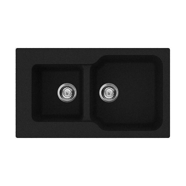 Кухонная мойка Omoikiri Maru 86-2-BL Tetogranit 86x50 см черный 4993284