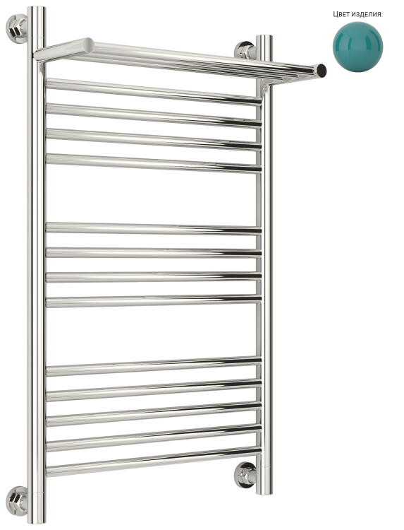 Полотенцесушитель водяной Сунержа Богема с 1 полкой 800x500 мм бирюзово-синий 5018-0223-8050 RAL 5018