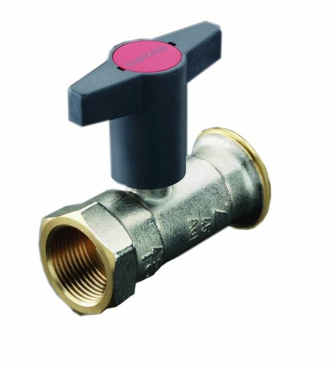 Кран шаровой Oventrop Optibal P для обвязки насоса DN 25 1 x 1 1/2 с обратным клапаном 1078171